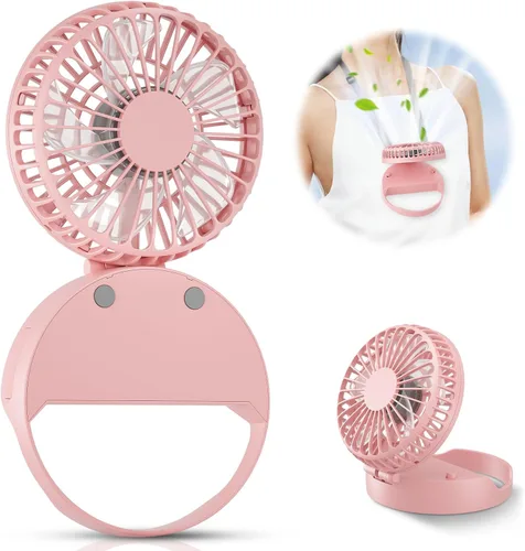 Vista 11 de HandFan Ventilador de cuello de 10000 mAh, rotación de 360°, ventiladores portátiles manos libres para tu cuello, 48 horas de duración, recargable