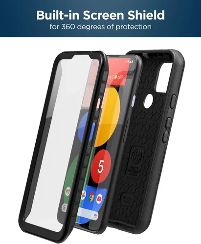 Vista 4 de ENCASED RebelShield - Funda para Pixel 5 con protector de pantalla, funda protectora de cuerpo completo resistente con protector de pantalla