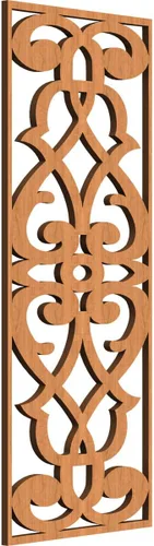 Vista 141 de 9 3/8"W x 24 3/8"H x 1/4"T Bellaire Decorativos Paneles de pared de madera calado, abedul