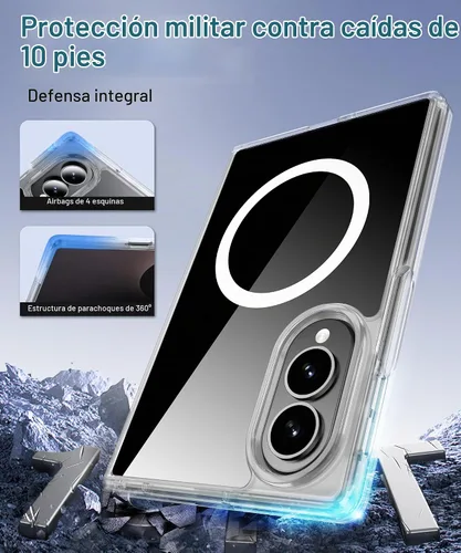 Vista 6 de Funda para Samsung Galaxy 8 Fold Z compatible con MagSafe, transparente
