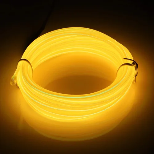 Vista 17 de JIGUOOR - Tira de luces de neón brillantes con cable EL y paquete de baterías, de 9.8 pies, 360 ° de iluminación, para bricolaje, festivales, Azul