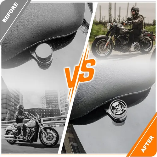 Vista 7 de Kit de tornillos y tuercas de acero inoxidable cromado para guardabarros trasero de 1/4"-20 roscas de montaje rápido compatible con Harley Touring