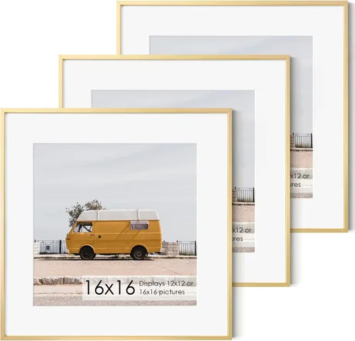 Vista 124 de Fun Memories Marco de Fotos A2 Negro, Marcos de Póster de Metal de Alta Gama de 16.5 x 23.5 pulgadas para Pared, Marco de Fotos A2 con Paspartú A3