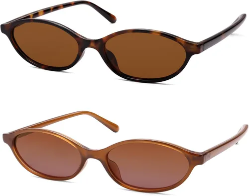 Vista 10 de Gafas de sol retro ovaladas de ojo de gato para mujer, Y2k, gafas de sol estrechas de moda, gafas de sol de diseñador AR82253
