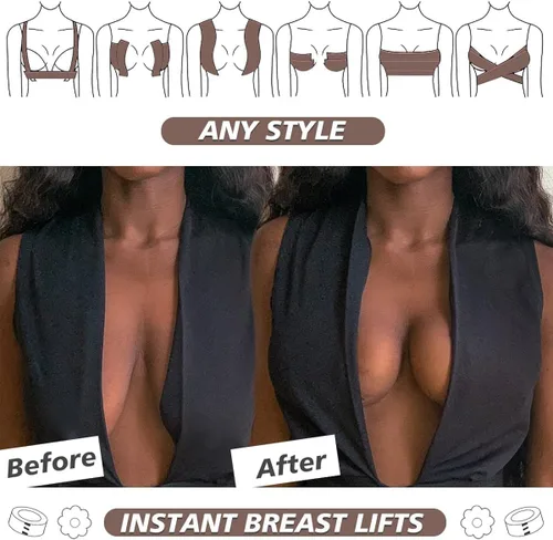 Vista 4 de Tripsky XL Breast Lift Tape, BoobTape for Large Breasts,Body Tape for Fashion,Athletic Tape Boobytape &NippleCover for A-GCup