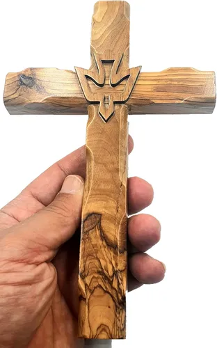 Vista 10 de Zuluf Cruz de paloma de madera de olivo de 4.7" colgante en la pared, Espíritu Santo, regalo religioso cristiano, decoración Tierra Santa CRS021