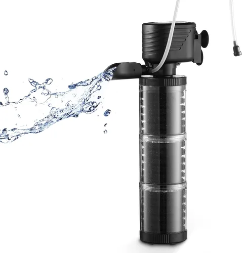 Vista 9 de Filtro de Acuario XpertMatic 15W de 2 Etapas 238 GPH (900L/h) para Tanque de Peces de Hasta 70 Galones, Filtro de Tanque Interno Sumergible y Bomba