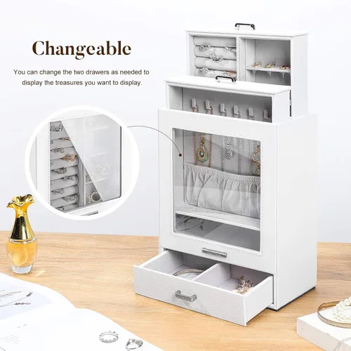 Vista 2 de Homde - Organizador de joyas para niñas y mujeres joyero para collares anillos aretes regalo de joyería caja de almacenamiento de joyas serie