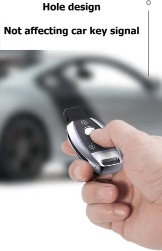 Vista 4 de Carcasa de llave automotriz de aleación de zinc, cubierta de llave, compatible con Mercedes Benz Series (tipo A-azul)