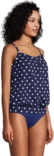 Vista 4 de Lands' End Traje de baño tankini largo resistente al cloro para mujer, con tirantes ajustables