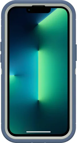 Vista 3 de OtterBox Funda para iPhone 13 Pro (solamente) de la serie Defender - Fort Blue, resistente y duradera, con protección de puerto, incluye soporte