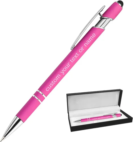 Vista 56 de Bolígrafos personalizados con nombre a granel, juego de bolígrafos personalizados, lápiz capacitivo grabado, logotipo, texto, regalo para negocios