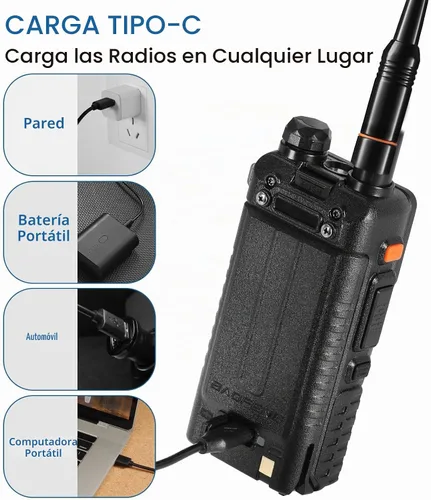 Vista 6 de BAOFENG UV-5RM Plus Ham Radio, 10W Long Range Dual Band Two Way Radio