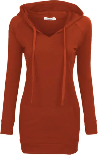 Vista 5 de BEPEI Sudaderas con capucha para mujer, manga larga, estilo túnica, elegantes, con bolsillos Negro