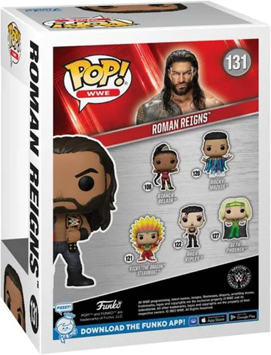 Vista 5 de Funko POP WWE: Roman Reigns with Title, Wreck Everyone and Leave, Figura de vinilo exclusiva de Amazon, multicolor, (57309)