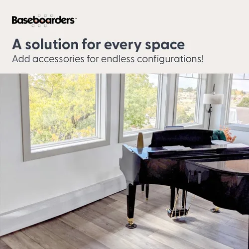Vista 4 de Baseboarders Premium Tall Series - Cubierta para calentador de zócalo de acero galvanizado de 2 pies (24 pulgadas), resistente a la corrosión