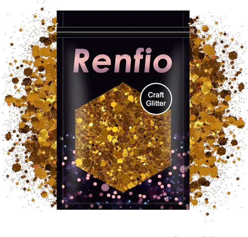 Vista 17 de Renfio Purpurina gruesa negra, 100 g (3.5 oz) mezcla de polvo fino brillante con lentejuelas iridiscentes para el rostro, purpurina para Halloween