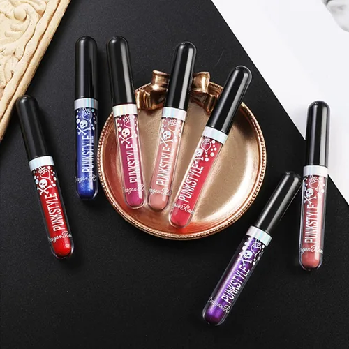 Vista 7 de Juego de 12 lápices labiales líquidos mate, maquillaje de labios, brillo de labios brillante con diamantes, 24 horas, de larga duración