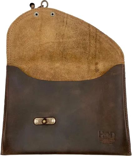 Vista 2 de Hide & Drink, Bolso de mano vintage hecho a mano de cuero de grano completo, moda para mujer