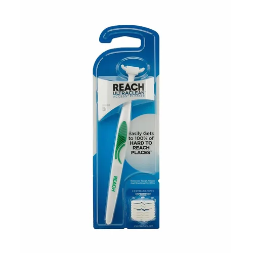 Vista 2 de REACH Ultraclean Access Flosser Starter Bundle Cuidado e higiene bucal adecuados y duraderos Eliminación efectiva de placa, protección