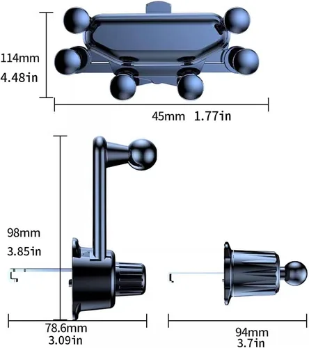 Vista 8 de for Mitsubishi Eclipse Cross 2018 2019 2020 2021 Car Mobile Phone Holder, Easy Clamp Cellphone Holder Phone Holder for Cars Rock Solid Car B Black