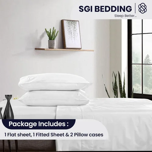 Vista 2 de SGI Bedding - Juego de sábanas de 600 hilos, 4 piezas, 100% de algodón egipcio, tamaño completo, juego de sábanas con bolsillo profundo de 38 cm