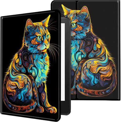 Vista 61 de Funda para tablet Kindle Fire 7 2019/2017 lanzamiento 9ª/7ª generación 7 pulgadas, ligera, protectora de piel sintética, cubierta inteligente