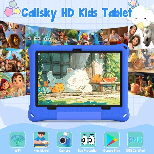 Vista 2 de CALLSKY-NOTE Tableta para niños, tableta Android 15 para niños de 10 pulgadas Octa-Core, 12GB+64GB+2TB almacenamiento expandible, funda EVA, control
