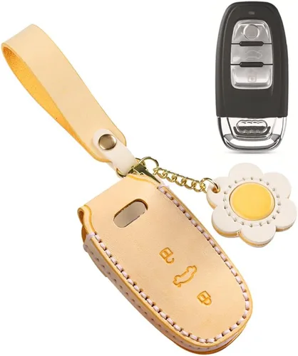Vista 8 de ontto Funda para llavero de entrada sin llave para Audi A4 A4L A5 A6 A6L A7 A8 Q5 Q8 R8 Smart Remote Key Case, Verde