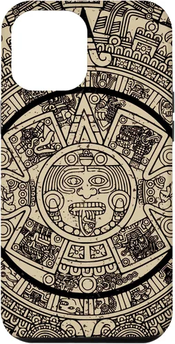 Vista 25 de Funda para iPhone 16 Mexican Aztec Sun Stone Maya Calendar VII
