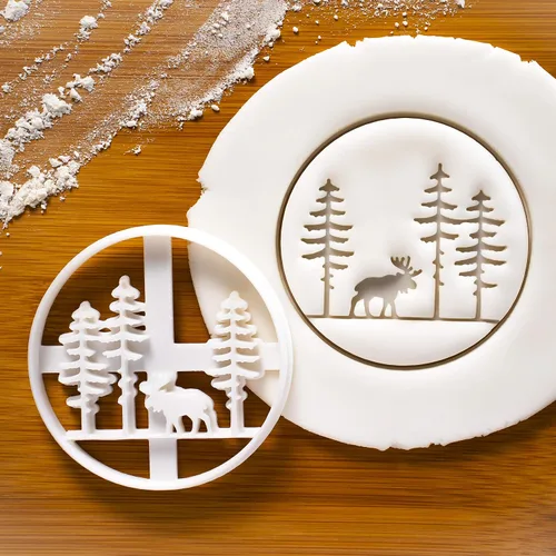 Vista 3 de Juego de 2 cortadores de galletas Forest Animal (Diseños: Alce y Oso), 2 piezas - Bakerlogy