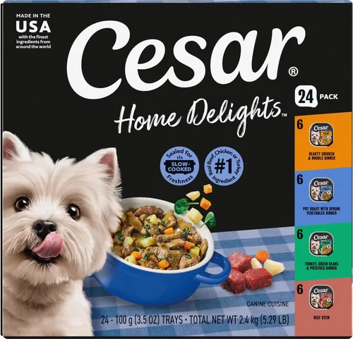 Vista 13 de Cesar Home Delights - Alimento húmedo para perros, pollo y carne de res, 3.5 onzas, 12 unidades, paquete de 2