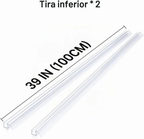 Vista 7 de AmazerBath Sello inferior de puerta de ducha sin marco de 39 pulgadas (juego de 2) – transparente, adecuado para vidrio de 3/8 pulgadas