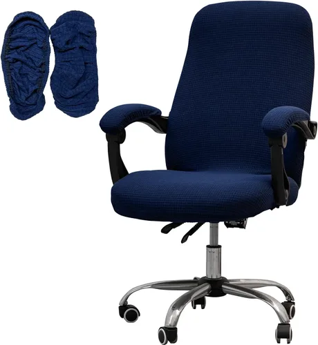 Vista 10 de Melaluxe Funda para silla de oficina con fundas para reposabrazos, funda elástica universal para silla de escritorio, fundas para silla