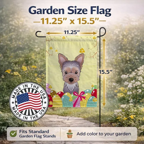 Vista 562 de Caroline's Treasures BB1923GF Bandera decorativa para jardín con diseño de Border Collie, para caza de huevos de Pascua, para jardín, jardín, patio