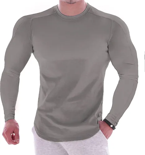 Vista 34 de Camisas de compresión atléticas de manga larga para hombre, capa base, camisa de entrenamiento atlético, camisas de compresión, camisetas deportivas