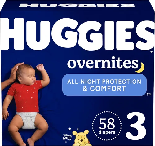 Vista 20 de Huggies Pañales Overnites: pañales para bebé, talla 6 (35+ libras), 72 unidades, el embalaje puede variar
