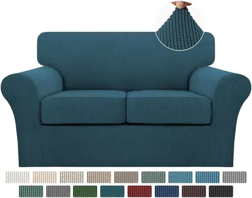 Vista 146 de Turquoize 2 fundas para sillas de sala de estar, funda de sofá con fundas de cojín individuales, funda de muebles para sillas (silla, beige biscotti)