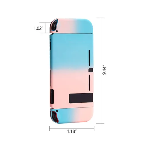 Vista 2 de MYCHEER Funda compatible con Nintendo Switch, material de PC Macaron sólido esmerilado cubierta protectora accesorio creativo, anti-caída separable