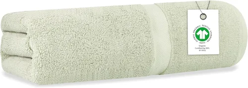 Vista 30 de Toalla de baño de felpa de algodón orgánico de lujo Certificado GOTS y OEKO-TEX Toallas de calidad hotelera premium Tecnología Feather Touch