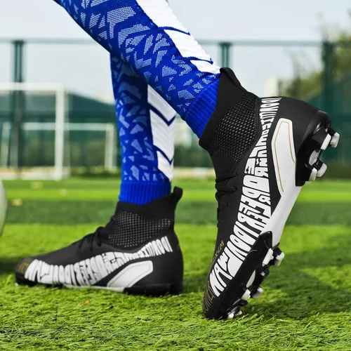 Vista 4 de LIULIULIFE Zapatos de fútbol para hombre, zapatos de fútbol para niños, zapatos de fútbol atléticos juveniles, zapatos de fútbol para estudiantes