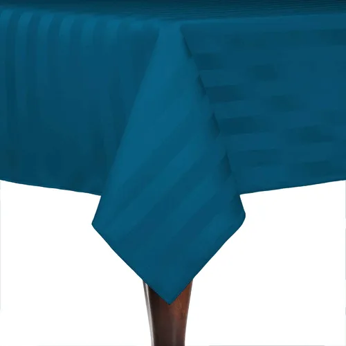 Vista 30 de Ultimate Textile Mantel cuadrado de rayas satinadas de 84 x 84 pulgadas, color verde militar