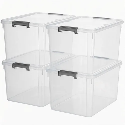 Vista 12 de Citylife - Paquete de 2 cubos de almacenamiento de plástico transparente