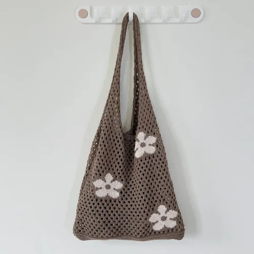 Vista 5 de Bolsa de ganchillo Fairycore Hobo Bag para mujer, diseño de hadas, estilo grunge, estética, accesorios de hada grunge