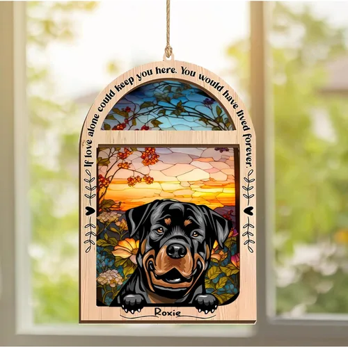 Vista 28 de LOVELYPOD Adorno de Navidad personalizado de sabueso afgano, atrapasoles con nombre, regalos de pérdida de mascotas, regalos para amantes