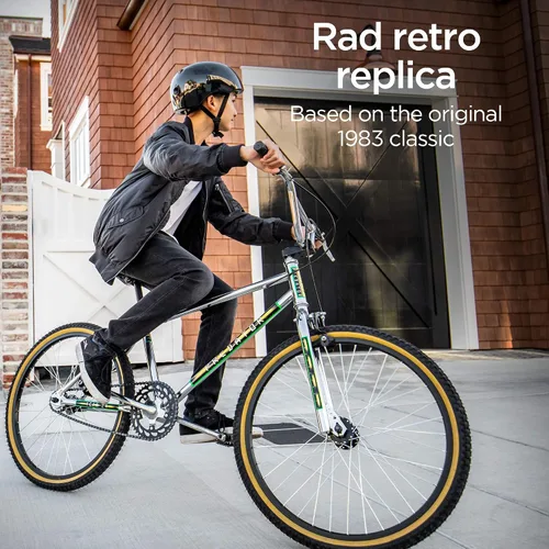 Vista 3 de Schwinn Sting Pro and Predator Team - Bicicleta BMX para niños/jóvenes, diseño retro, de una sola velocidad, marco de acero Hi-Ten, ruedas de 20