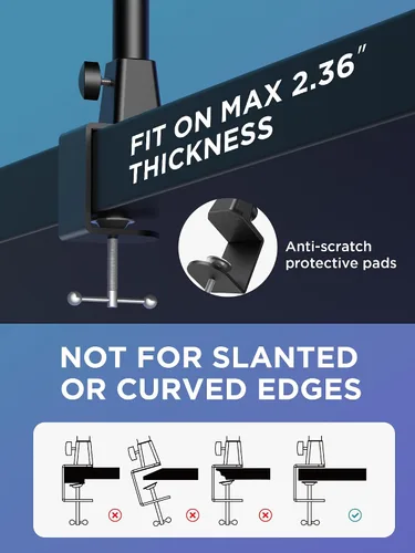 Vista 7 de InnoGear Brazo de Micrófono con Boom, Soporte de Micrófono con Canales de Gestión de Cables y Elevador de Altura para Blue Yeti FIFINE AM8 K669B