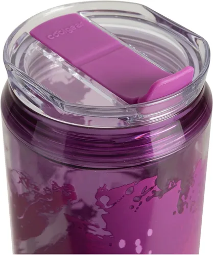 Vista 5 de COOL GEAR Paquete de 3 vasos modernos de 22 onzas con popote reutilizable, apto para lavavajillas, apto para vasos, a prueba de derrames, vaso