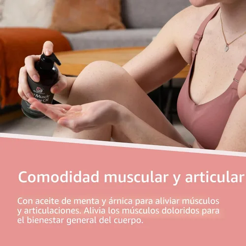 Vista 4 de Aceite de masaje para dolores musculares de árnica con colágeno, células madre y mentol, terapia anticelulitis para todo el cuerpo, tratamiento