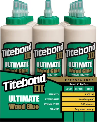 Vista 12 de Titebond III Ultimate - Pegamento para madera de 32 onzas (paquete de 6) – Adhesivo profesional para carpintería premium, impermeable, fuerte